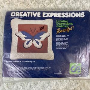 1982 vintage creative expressions quilting kit butterfly